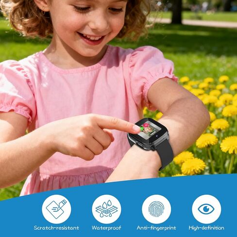 قطعتان من واقي الشاشة المقاوم للخدش متوافق مع ساعة Cosmo JrTrack 5، حافظة من الزجاج المقسى للحماية الشاملة وغطاء صلب من البولي كربونات لملحقات الساعة الذكية Cosmo JrTrack 5 للأطفال in Saudi Arabia
