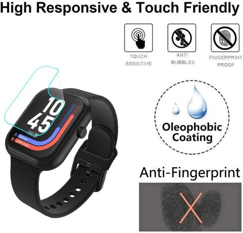 واقي شاشة للساعة الذكية iTouch AIR 5 مقاس 1.85 بوصة [3 عبوات] طبقة PET شفافة وناعمة عالية الدقة [مضادة لبصمات الأصابع] [مضادة للخدش] [خالية من الفقاعات] متوافقة مع جهاز تتبع اللياقة البدنية iTouch AIR 5 in Saudi Arabia
