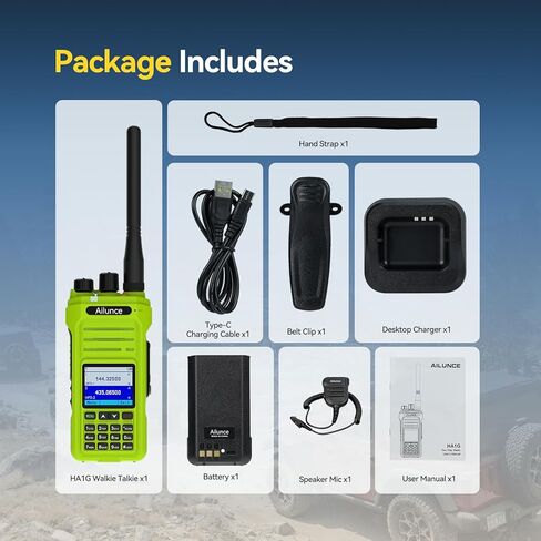 Retevis Ailunce HA1G GMRS Handheld Radio,Chirp,2 Way Radio Long Range with Speaker Mic,Dual Band Receive,IP67 Waterproof Walkie Talkies,Type-C Charge,NOAA 2800mAh,FM Radio,GMRS Radio for Offroad in Saudi Arabia