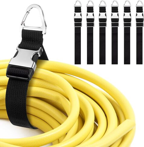 6 Pack 17 Inch Stainless Steel Adjustable Extension Cord Holder, Locking Open-clip Storage Straps for Garage & Workshop, Practical Gadgets for Men, Gifts for Dad in Saudi Arabia