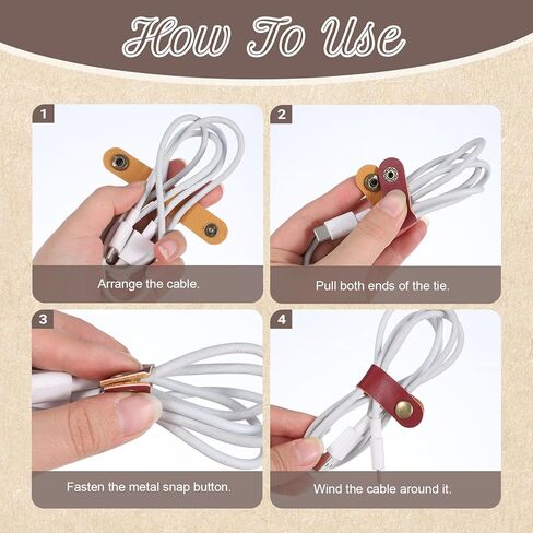 20 PCS PU Leather Cord Organizer, Multicolor Leather Cable Ties Portable Snap Cable Strap Charging Cables Cords Organizer Reusable Cord Keepers Multipurpose Winder for Men Women (5 Colors) in Saudi Arabia