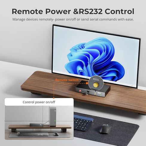 موسع TESmart 4K @ 30 هرتز HDMI KVM بطول 328 قدمًا / 100 متر فوق CAT6 / 6A - يعمل بتقنية PoE | الصوت ثنائي الاتجاه والأشعة تحت الحمراء | ملحق RS232 | EDID المتقدم | يو اس بي 2.0 | دعم مفتاح الطاقة عن بعد in Kuwait