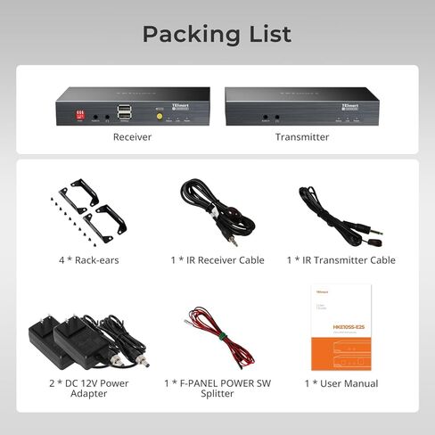 موسع TESmart 4K @ 30 هرتز HDMI KVM بطول 328 قدمًا / 100 متر فوق CAT6 / 6A - يعمل بتقنية PoE | الصوت ثنائي الاتجاه والأشعة تحت الحمراء | ملحق RS232 | EDID المتقدم | يو اس بي 2.0 | دعم مفتاح الطاقة عن بعد in Kuwait