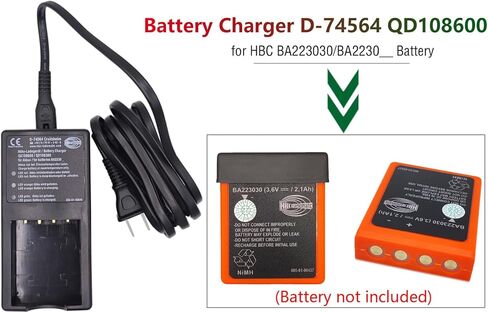شاحن بطارية 120 فولت D-74564 لبطارية 3.6 فولت 2100 مللي أمبير في الساعة BA223030 BA223000 HBC بطارية قابلة للشحن للتحكم عن بعد، شاحن تيار متردد 100 فولت ~ 240 فولت QA108600 in Kuwait