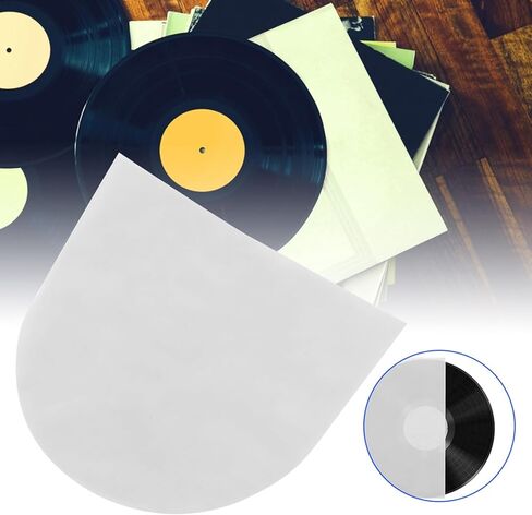 100Pcs Vinylrecord Inner Sleeves 7in Record CD Player Sleeves U Shaped Interior Disc Cover Clear Vinylcovers for Storage Protection in Saudi Arabia