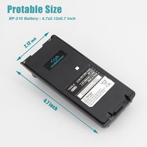 1 قطعة BP-210 BP-210N BP-209N 2000 مللي أمبير من النوع C USB-C بطارية بديلة متوافقة مع ICOM IC-A6 IC-A6E IC-A24 IC-A24E IC-V82 IC-V81 IC-U82 IC-T3H IC-F3GT IC-F3GS IC-F4GT IC-F4GS راديو ثنائي الاتجاه in Saudi Arabia