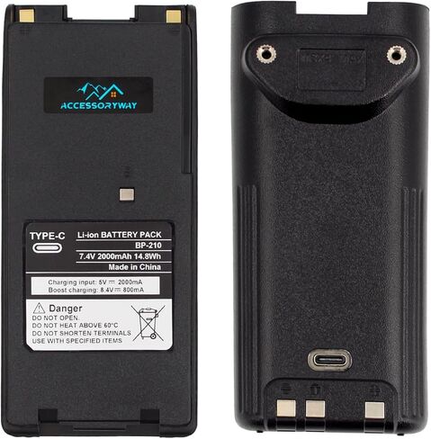 1 قطعة BP-210 BP-210N BP-209N 2000 مللي أمبير من النوع C USB-C بطارية بديلة متوافقة مع ICOM IC-A6 IC-A6E IC-A24 IC-A24E IC-V82 IC-V81 IC-U82 IC-T3H IC-F3GT IC-F3GS IC-F4GT IC-F4GS راديو ثنائي الاتجاه in Saudi Arabia