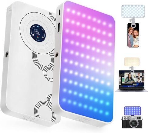 ضوء جيب RGB محمول - إضاءة مدمجة وقابلة للتعديل 0-360 درجة، 96+ CRI، 6W/8W/12W، درجة حرارة اللون 2700-7500K، LED، مثالي للتصوير الفوتوغرافي والفيديو ومدونات الفيديو in Kuwait