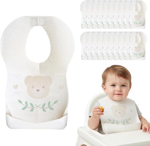 Disposable Baby Bibs, for Feeding, Infant Bibs with Full Chest Coverage for Daily Use, and Feeding, for Ages 6+ Months in Saudi Arabia