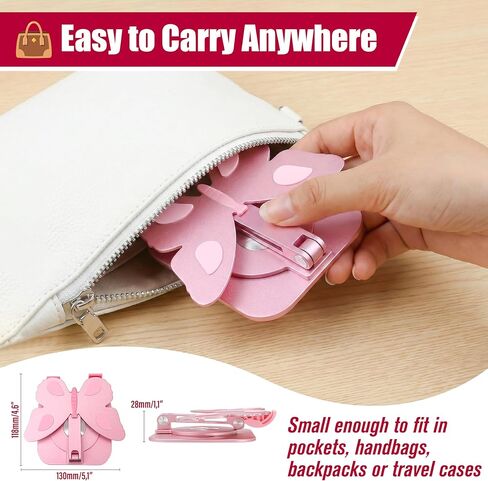 Butterfly Holder Fit for iPhone 17 16 15 14 13 12 11 Tablet iPad – Aluminum Alloy Folding Phone Kickstand with 360 Rotation, Desktop Home Stand Pink Stable Grip for All Smartphones Mobile Cell Phone in Saudi Arabia