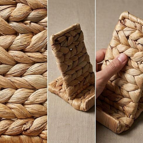 Ahyra Wicker Cell Phone Stand for Desk, Sturdy Tablet & E-Reader Holder, Handcrafted Woven Art Piece, Scratch-Free Cradle, Boho Desk Decor | A Valentine’s Gift Woven with Heart from Vietnam in Saudi Arabia