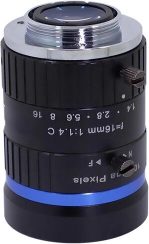 Lens， Compatible for C-Mount 10MP 16mm 25mm 35mm 50mm F1.4 Machine Vision Lens Set(16mm HM1614MPC) in Saudi Arabia