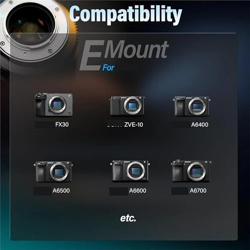 Lens， Compatible for Sony E 16mm T1.2 S35 Cine Lens for Super 35mm Cameras X RF MFT M4/3(16mm T1.2 Metal Gray,E-Mount(FE)) in Kuwait