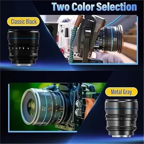 Lens， Compatible for Sony E 16mm T1.2 S35 Cine Lens for Super 35mm Cameras X RF MFT M4/3(16mm T1.2 Metal Gray,E-Mount(FE)) in Kuwait