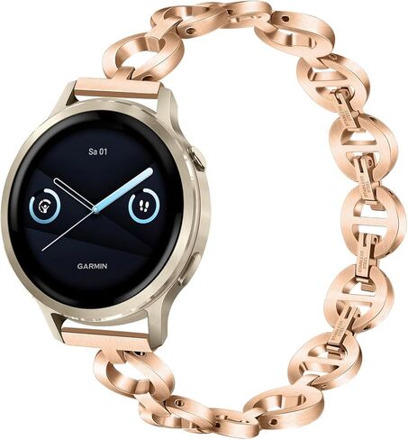 Dhwazz Women Band for Venu 4 41mm Smart Watch، أساور من الفولاذ المقاوم للصدأ حزام مجوهرات أنيق لـ Garmin Venu 3S 2S / Vivomove 3S / Forerunner 265S in Kuwait