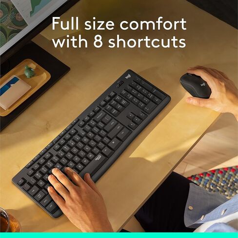 مجموعة ماوس ولوحة مفاتيح لاسلكية من لوجيتك MK295 مع تقنية SilentTouch، لوحة أرقام كاملة، تتبع بصري متقدم، لاسلكي بدون تأخير، ضوضاء أقل بنسبة 90% - جرافيت، حزمة من 4 قطع in Saudi Arabia