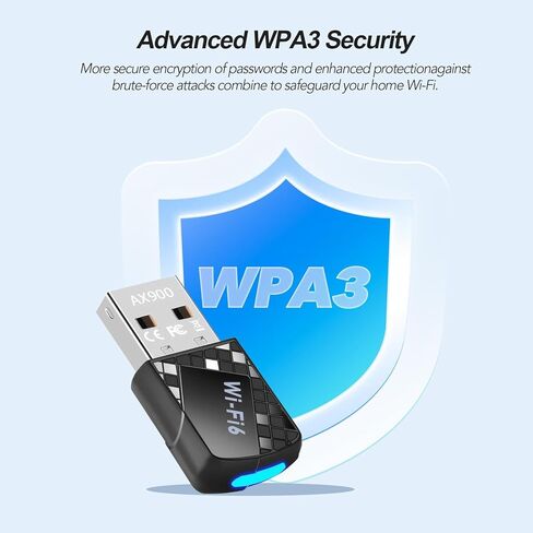 AX900Mbps USB WiFi 6 Adapter for PC, 2-in-1 Bluetooth 5.4 WiFi Adapter. 2.4G/5G Dual-Band Wireless Network Transceiver for Laptop/Desktop/Computer, WPA3, Supports Windows 11/10 Black in Saudi Arabia