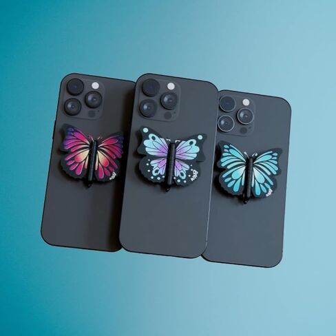 Cute Butterfly Phone Grip Socket – 3D Foldable Rotating Phone Holder with Pop-Style Finger Grip for iPhone, Android & Kindle (Lavender) in Saudi Arabia