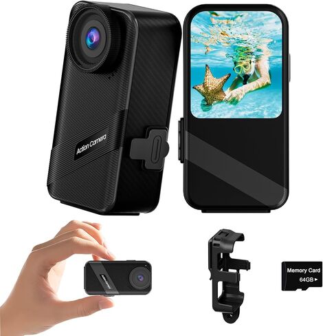 كاميرا عمل تعمل باللمس بدقة 4K/60 إطارًا في الثانية، كاميرا مقاومة للماء بطول 131 قدمًا مع بطاقة SD سعة 64 جيجابايت وكاميرا بدقة 48 ميجابكسل عالية الدقة وعمر بطارية طويل وبطاريات 1800 مللي أمبير في الساعة وكاميرا تسجيل فيديو محمولة مع مجموعة ملحقات الخوذة in Kuwait