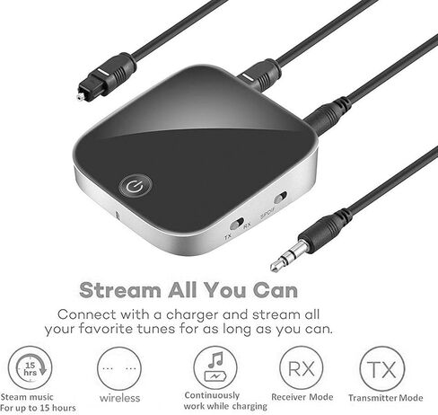 محول بلوتوث للطائرة، جهاز استقبال إرسال بلوتوث 5.0 2 في 1 لتوصيل سماعتين في نفس الوقت عبر AUX بصري 3.5 مم للترفيه أثناء الطيران in Kuwait