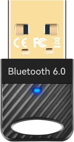 محول USB بلوتوث 6.0 للكمبيوتر الشخصي، دونجل بلوتوث يدعم توصيل 7 أجهزة في وقت واحد بسطح المكتب/الكمبيوتر المحمول للوحة المفاتيح والماوس وسماعات الرأس ومكبر الصوت، متوافق مع Windows 11/10/8.1/7 in Kuwait