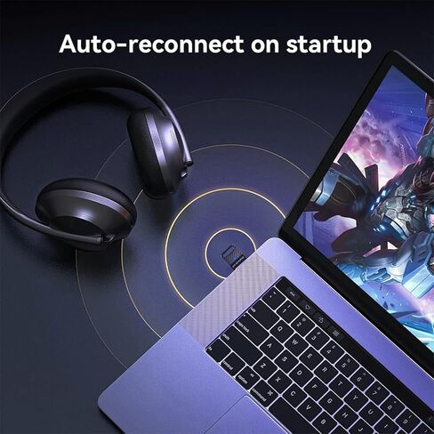محول USB بلوتوث 6.0 للكمبيوتر الشخصي، دونجل بلوتوث يدعم توصيل 7 أجهزة في وقت واحد بسطح المكتب/الكمبيوتر المحمول للوحة المفاتيح والماوس وسماعات الرأس ومكبر الصوت، متوافق مع Windows 11/10/8.1/7 in Kuwait