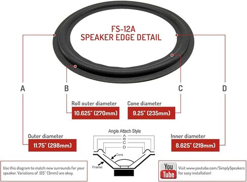 Optimus 12 Inch Foam Speaker Repair Kit FSK-12A (Pair) in Saudi Arabia