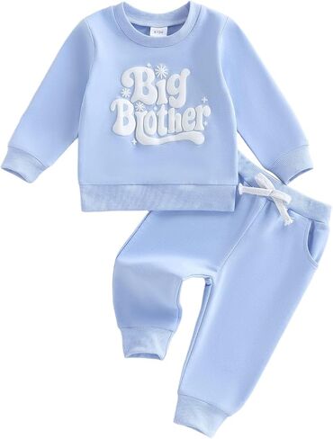 Toddler Baby Girl Sister Matching Outfits Set Big Sister & Lil Sister Sweatshirt and Elastic Drawstring Pants Set in Saudi Arabia