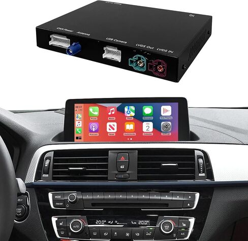 NINETOM Wireless CarPlay Retrofit Kit Decoder Compatible with BMW 1/2/3/4/5/6/7/M3/M4/M5/X1/X2/X3/X4/X5/X6 (2017–2020), for EVO ID5 & ID6 System, Supports Android Auto, Mirror Link, Reverse Camera in Saudi Arabia