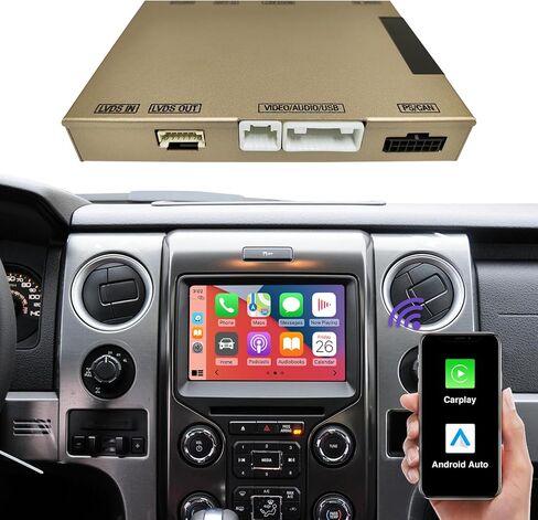 NINETOM Wireless CarPlay Retrofit Kit Decoder, Compatible with Ford (2013–2015) SYNC 2 System, Supports Android Auto, Mirror Link & Reverse Camera, USB in Saudi Arabia