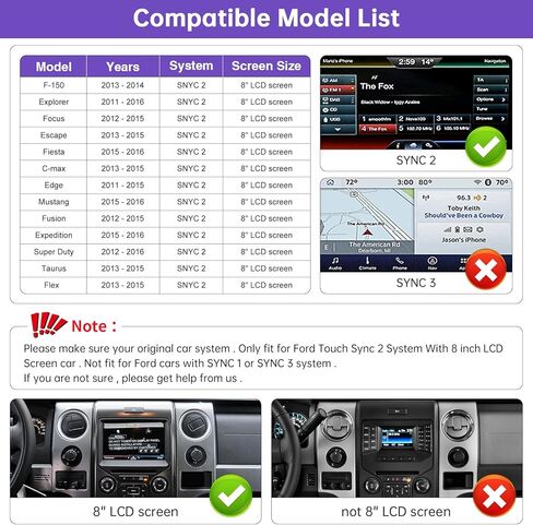 NINETOM Wireless CarPlay Retrofit Kit Decoder, Compatible with Ford (2013–2015) SYNC 2 System, Supports Android Auto, Mirror Link & Reverse Camera, USB in Saudi Arabia