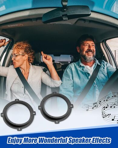 2 قطعة 6.5 بوصة باب السيارة مكبر صوت محول حلقة فاصل مناسبة لشركة Hyundai Elantra I30 Tucson Sonata XG300، تناسب Kia Amanti Forte Soul Optima Sedona، ABS دعامات محول مكبر الصوت الخلفي الأمامي in Saudi Arabia