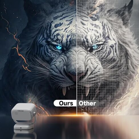 Portable WiFi Bluetooth Projector, 4K Support Smart Mini Projector with Rotatable Stand, 1080P FHD Home Cinema Projector for Movie Film, Work with Smartphone/TV Stick/Laptop PC in Kuwait