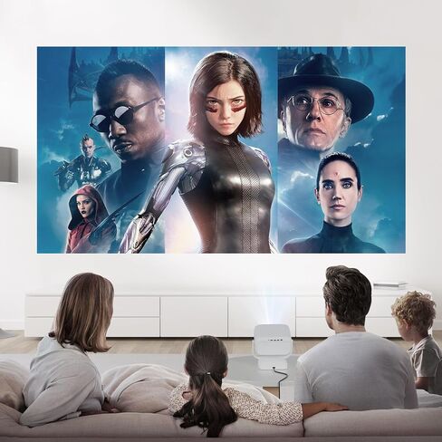 Portable WiFi Bluetooth Projector, 4K Support Smart Mini Projector with Rotatable Stand, 1080P FHD Home Cinema Projector for Movie Film, Work with Smartphone/TV Stick/Laptop PC in Kuwait