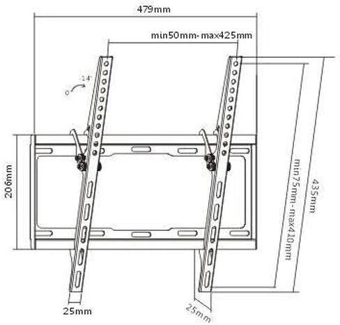 Tilt TV Mount for 32-55 Inch LED, LCD and Plasma TV, TV Wall Mount Bracket up to VESA 400x400mm and 100 LBS Loading Capacity in Saudi Arabia