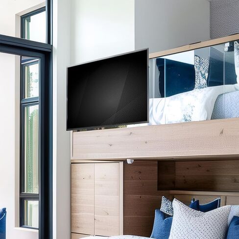 VIVO TV Hanger Bracket for 42 to 75 inch Flat and Curved Screens, Light Weight Steel Design, Height Adjustable Cross Bar, Loft Bed, Thin Door TV Mount, Max VESA 400x400, Black, MOUNT-TV02LB in Saudi Arabia