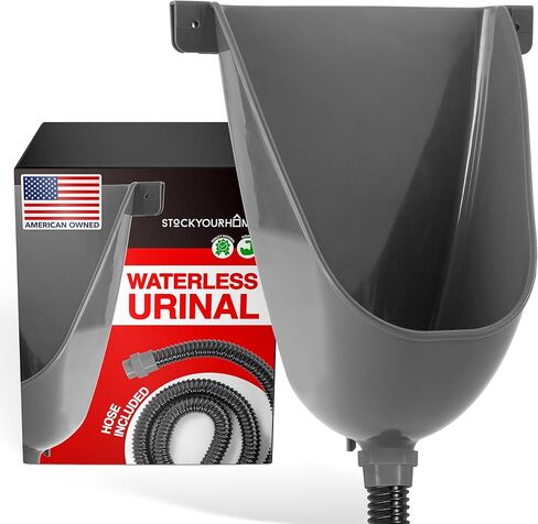 Stock Your Home Waterless Urinal for Men (Gray), Plastic Urinals for Men's Garage, Shed, or Backyard, Wall Mount Urine Diverter and Outdoor Camper Urinals, Portable Urinal for Men, Waterless Toilet in Saudi Arabia
