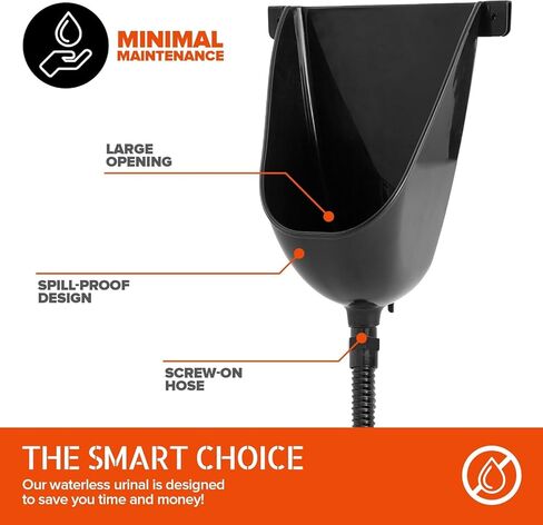 Stock Your Home Waterless Urinal for Men (Gray), Plastic Urinals for Men's Garage, Shed, or Backyard, Wall Mount Urine Diverter and Outdoor Camper Urinals, Portable Urinal for Men, Waterless Toilet in Saudi Arabia