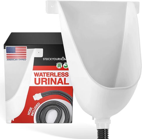 Stock Your Home Waterless Urinal for Men (Gray), Plastic Urinals for Men's Garage, Shed, or Backyard, Wall Mount Urine Diverter and Outdoor Camper Urinals, Portable Urinal for Men, Waterless Toilet in Saudi Arabia