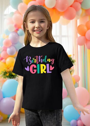 CAZYCHILD Birthday Girl Shirts Kids Birthday Party Outfit Toddler Baby Girls Gift Cute Short Sleeve Tees for 5-14Y in Saudi Arabia