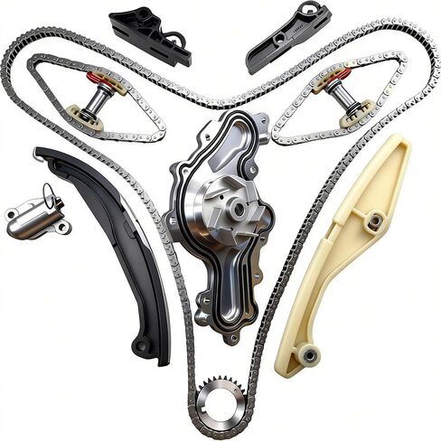 AT4Z-6306-A مجموعة سلسلة التوقيت مع مضخة مياه تناسب Edge Flex Fusion Taurus 3.5L، تناسب Lincoln MKS MKT MKX MAZ 3.5L، تناسب Mazda-da6 CX-9 3.7L استبدال مباشر رقم OE 7T4Z-6256-A in Kuwait
