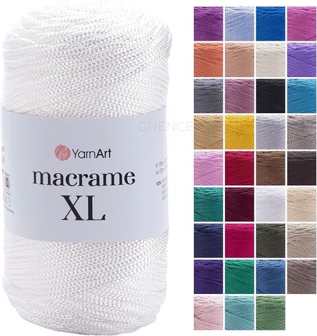 YarnArt Macrame Cord – Strong & Versatile Macrame Yarn for Knitting, Crochet & DIY Crafts – 100% Polyester, 250g (130m) – Perfect for Wall Hangings, Bags, Home Decor & More (148, XL) in Saudi Arabia