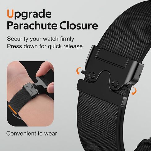 GEAK 22mm Watch Band Quick Release Replacement Compatible for Garmin Venu 4 3 2/Vivoactive 4 45mm/Forerunner 265 255 965, Adjustable Parachute Buckle Stretchy Nylon Fabric Sport Elastic Band Men Women in Saudi Arabia