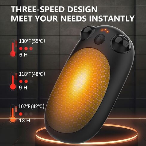 Rechargeable Hand Warmers 2 Pack, Reusable Pocket Heater with 3 Heat Levels, Magnetic Split Electric Handwarmer, Portable Heating for Hunting, Camping, Golf in Saudi Arabia