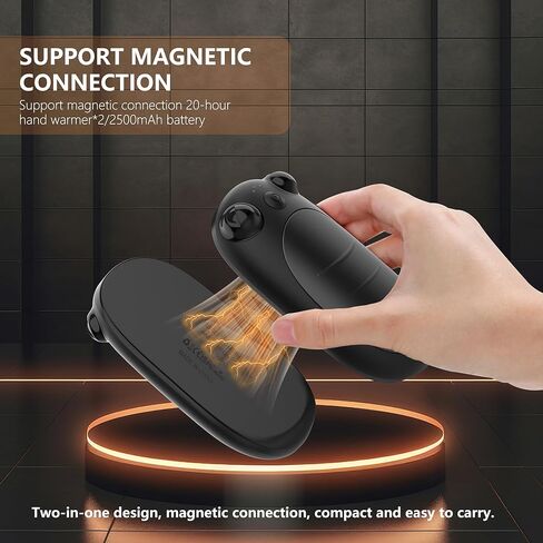 Rechargeable Hand Warmers 2 Pack, Reusable Pocket Heater with 3 Heat Levels, Magnetic Split Electric Handwarmer, Portable Heating for Hunting, Camping, Golf in Saudi Arabia
