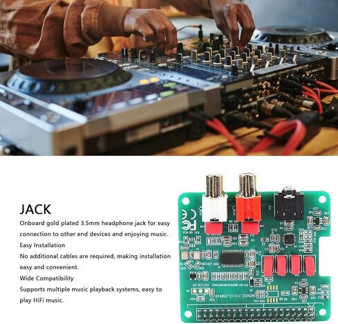 Jiawu HiFi DAC Hat, Sound Card Expansion Board for 5 4 3B with 40 Pin Connector, 384KHz 32Bit, 3.5mm Headphone Jack, Compatible with Volumio in Saudi Arabia