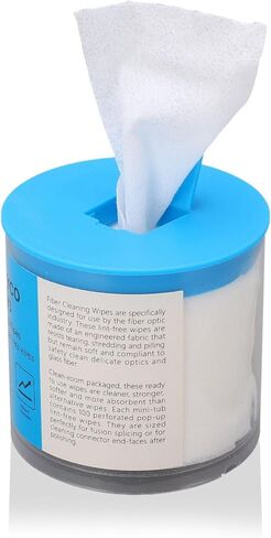 Optical Fiber Wipes, 100 Pieces Fiber Cable End Connector Cleaning Dust Paper Wipes for Cleaning Bare, Connector End-Faces, Electronic Components in Saudi Arabia