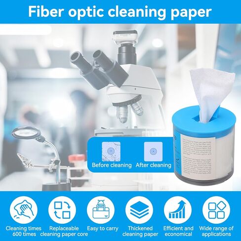 Optical Fiber Wipes, 100 Pieces Fiber Cable End Connector Cleaning Dust Paper Wipes for Cleaning Bare, Connector End-Faces, Electronic Components in Saudi Arabia