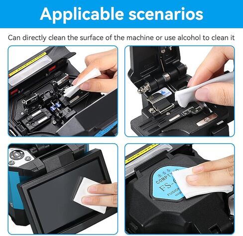 Optical Fiber Wipes, 100 Pieces Fiber Cable End Connector Cleaning Dust Paper Wipes for Cleaning Bare, Connector End-Faces, Electronic Components in Saudi Arabia