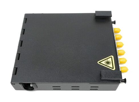 Ultra Spec Cables Wall Mount Fiber Enclosure with Splicing Module and Loaded 6 Port ST-UPC Singlemode LGX Panel in Saudi Arabia
